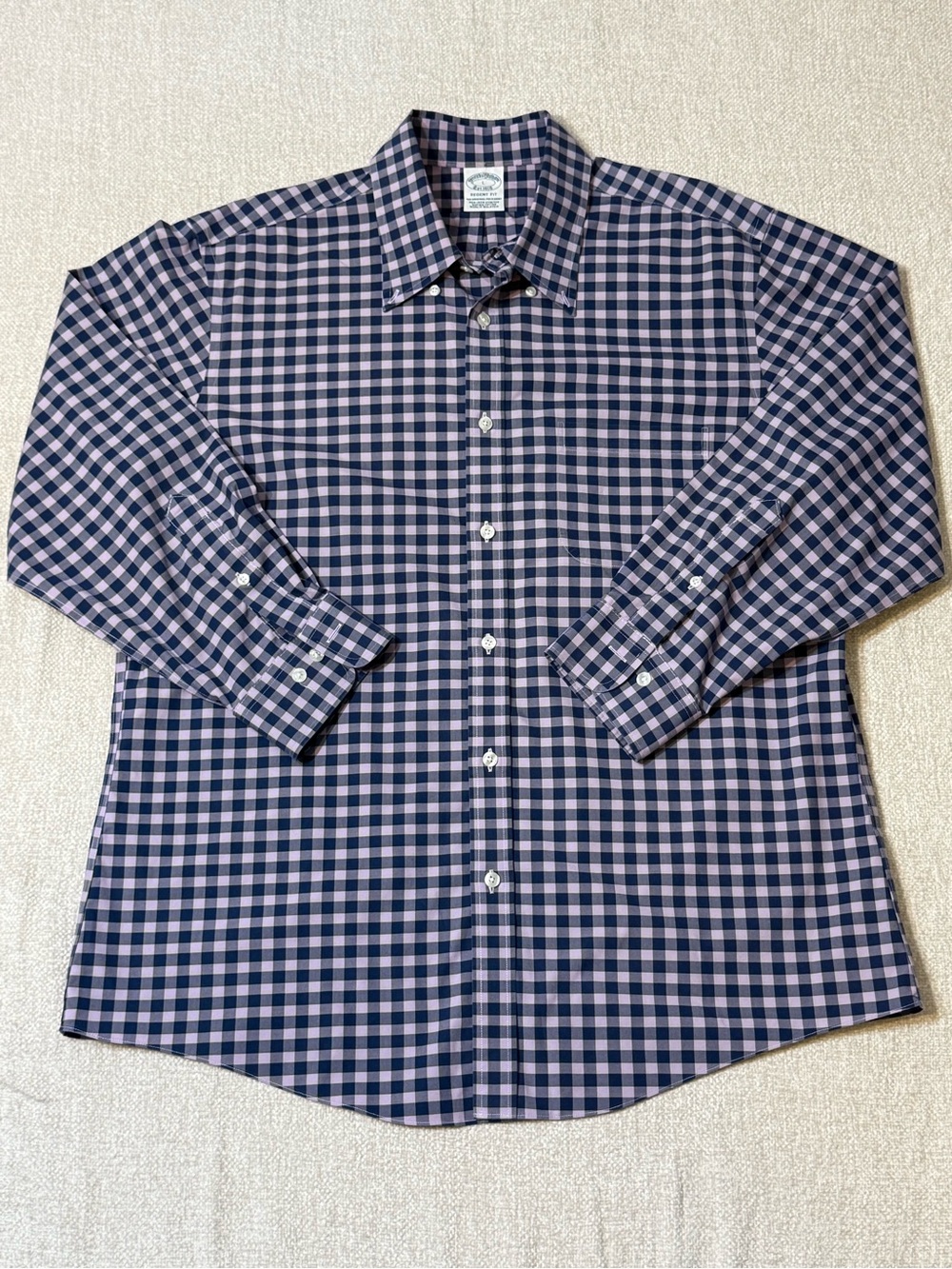 Brooks Brothers Regent Shirt L Supima Cotton Gingham Preppy Quiet Luxury